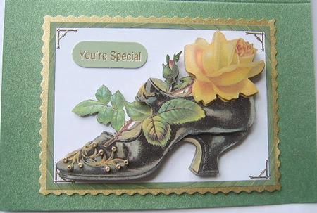 Victorian Shoe with Yellow Rose by Davina Rundle