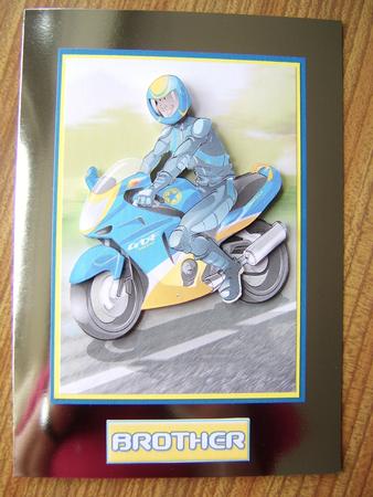 Biker Dude Blue and Yellow. by Davina Rundle