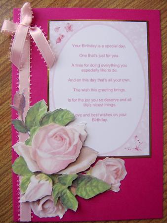 Pink Rose Decoupage by Davina Rundle