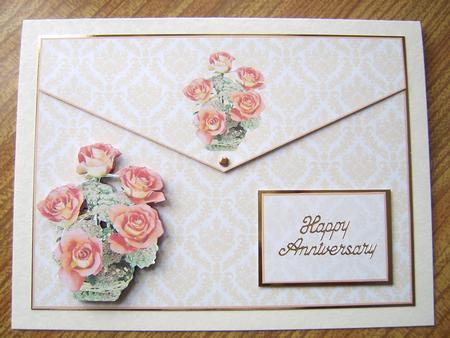 Stunning Roses Floral Display Envelope Card/topper by Davina Rundle