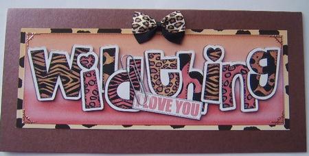 Large Dl Wild Thing Quick Card with 3D Decoupage by Davina Rundle