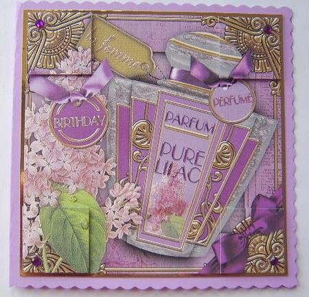 Lilac Perfume Birthday 8in Topper Sheet by Davina Rundle