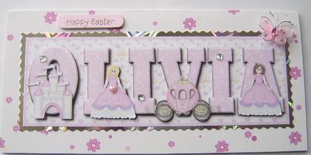 Pretty Princess Olivia Large Dl Name Card with Decouapge by Davina Rundle