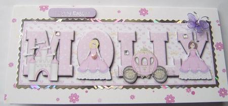 Pretty Princess Molly Large Dl Name Card with Decouapge by Davina Rundle