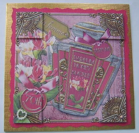 Honeysuckle Perfume 70th Birthday 8in Topper Sheet by Davina Rundle
