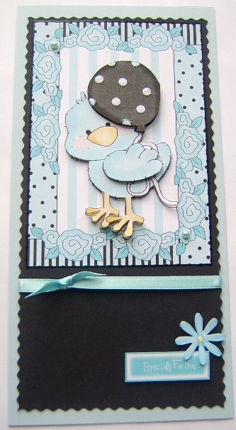 Blue Tweety Bird with Balloon by Davina Rundle