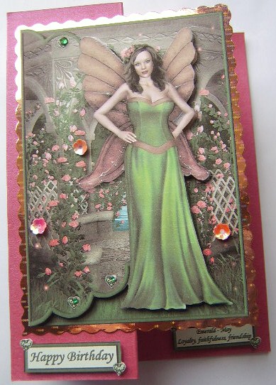 Emerald Fairy Envelope Card - May by Davina Rundle