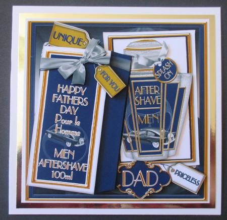 Boxed Blue Aftershave for Fathers Day Decoupage Step by Step by Davina Rundle