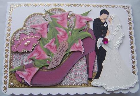 Pink Cala Lillies Shoe 3D Decoupage Step by Step Sheet by Davina Rundle