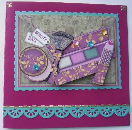 Bag of Plum Make-up 3D Decoupage Step-by-step by Davina Rundle