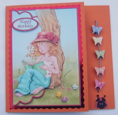 Zoe Just Chillin' Envelope Card with Decoupage by Davina Rundle