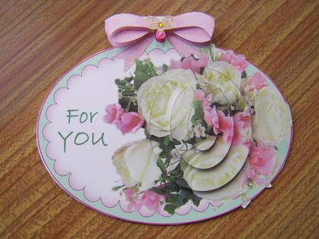 Roses and Freesias - Wobble Card with Stacker and Decoupage by Davina Rundle