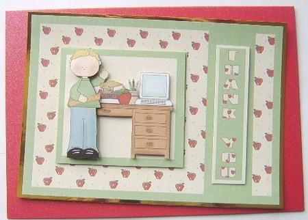 Thank You Teacher! Male Landscape Decoupage Card Front by Davina Rundle