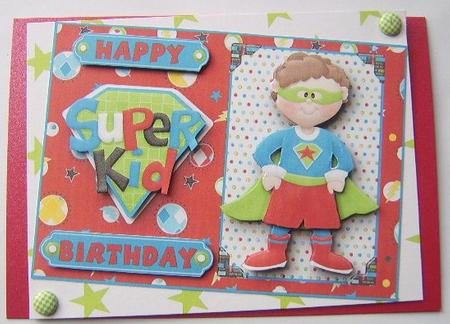 Happy Birthday Super Kid Card Front by Davina Rundle