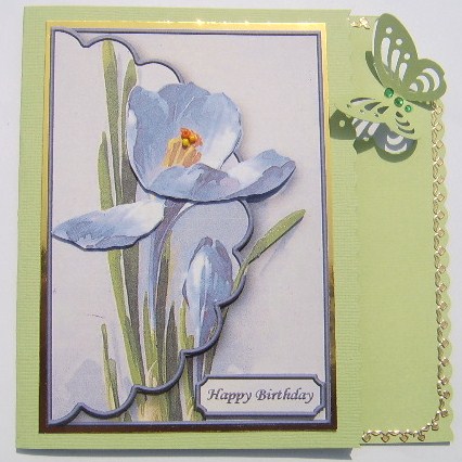 Vintage Iris Envelope Card with Decoupage by Davina Rundle
