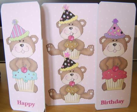 Cupcake Bears Square Panel Card by Davina Rundle