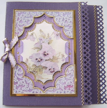 Purple Pansies Ornate Diamond Easy Decoupage Step by Step by Davina Rundle