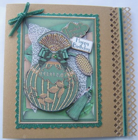 Emerald Perfume 7x5in Decoupage Step by Step Sheet by Davina Rundle