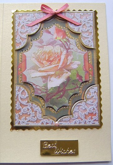 Peach Roses Ornate Diamond Easy Decoupage Step by Step by Davina Rundle