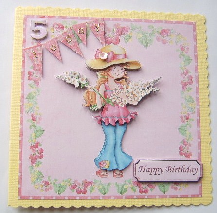 If Friends Were Flowers 6x6 Card Front with Decoupage by Davina Rundle