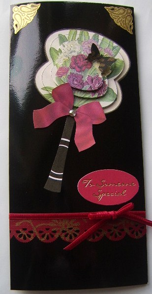 Primulas Oriental Hand Fan 3D Topper by Davina Rundle