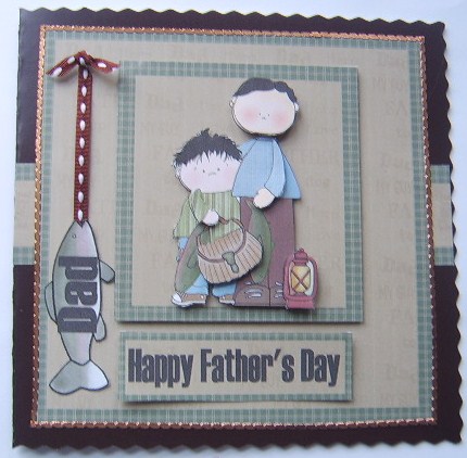 Father and Son Fishing Decoupage Design by Davina Rundle
