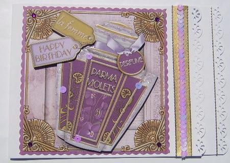 Parma Violets Birthday Perfume Step by Step Decoupage Sheet by Davina Rundle