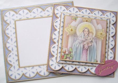 Mother Mary Em Anglaise Scallop Square 3D Card Kit by Davina Rundle