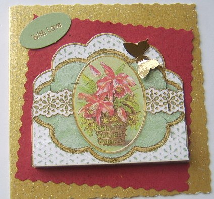 Orchid Basket Embroidery Anglaise Scallop Bottom Stacker by Davina Rundle