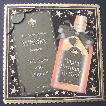 8 x 8 Birthday Whisky Scalloped Corner Topper by Davina Rundle