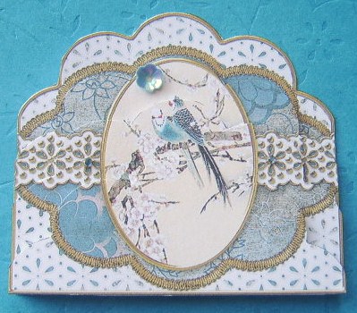 Oriental Birds 3 Anglaise Scallop Bottom Stacker by Davina Rundle