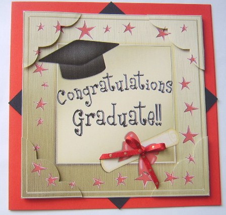 8 x 8 Congratulations Graduate Scalloped Corner Topper by Davina Rundle