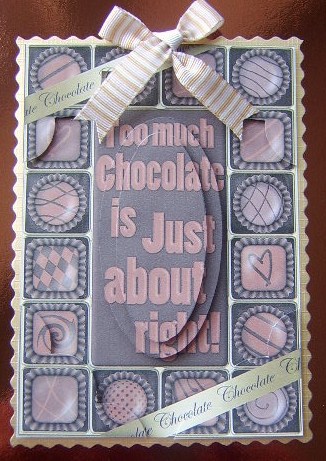 A5 Chocolate Greetings Scallop Corners N Pyramage by Davina Rundle