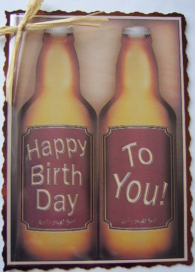 A4 Birthday Beer Gift Set Card Topper by Davina Rundle