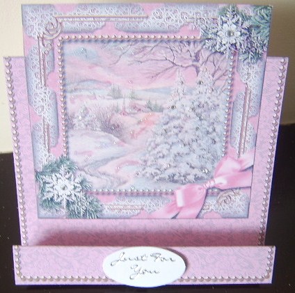 Christmas Stream Snow Easel Over the Edge Card by Davina Rundle