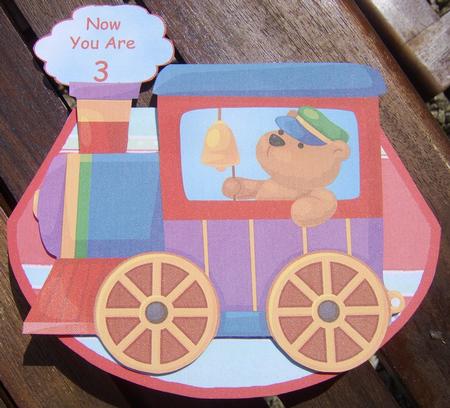 Bear in Train Wobble Card by Davina Rundle