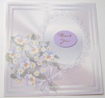 Metallic Lilac Pansies and Pearls - 8in x 8in Insert Plate by Davina Rundle