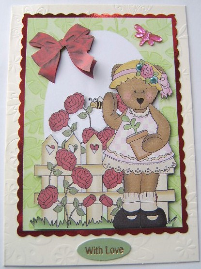 Little Teddy in a Rose Garden by Davina Rundle
