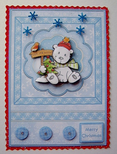 Polar Pals 2 A6 Christmas Cards with Decoupage by Davina Rundle