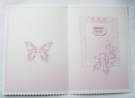 Pale Pink Butterflies Pearls and Lace Matching A5 Insert by Davina Rundle