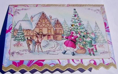 Christmas Santa Scene Wavy Card by Davina Rundle
