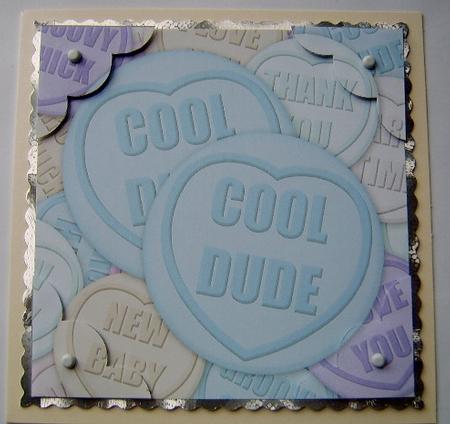 8 x 8 Cool Dude Sweet Heart Scalloped Corner Topper by Davina Rundle
