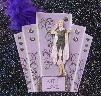 Art Deco Purple Glass Panels and Lady by Davina Rundle
