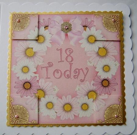 Pale Pink Daisy 18 Today 3D Ring 8in Picture Sheet by Davina Rundle