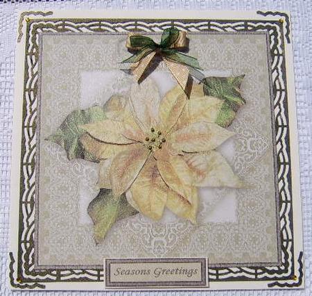 Golden Poinsettia 8x8 Topper Sheet by Davina Rundle