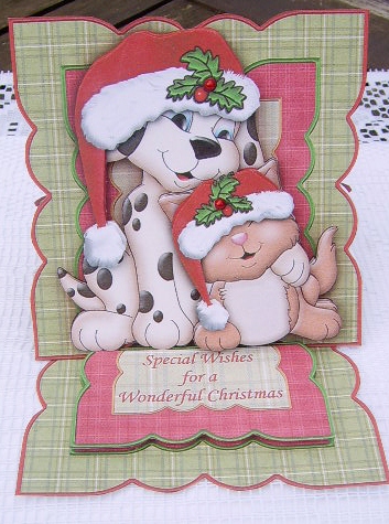 Christmas Furry Friends Easel & Optional Decoupage by Davina Rundle