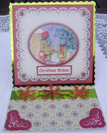Home for the Holidays 6x6 Square Card Front with Decoupage by Davina Rundle