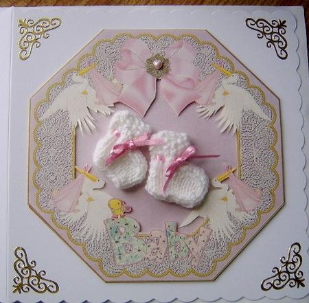 Baby Girl Lilac Lace Octagon 8inch Picture Sheet by Davina Rundle