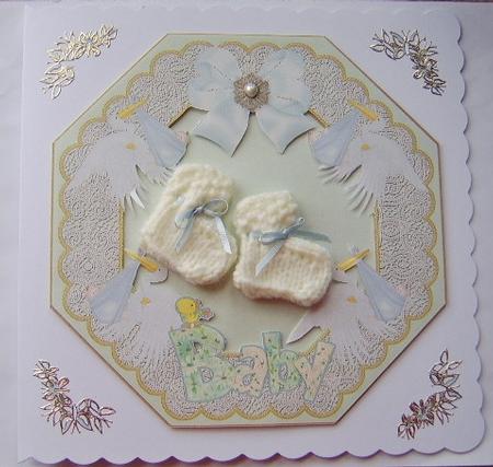 Baby Boy Mint Lace Octagon 8inch Frame Picture Sheet by Davina Rundle