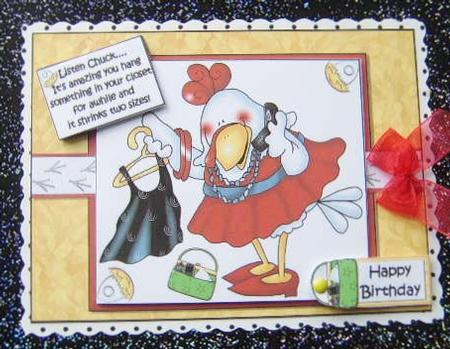 Hetty Hen Says Listen Chuck Quick Card by Davina Rundle